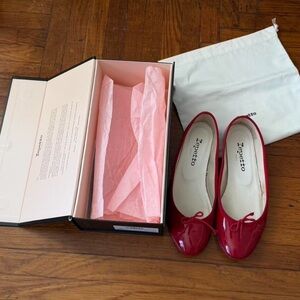 Repetto red Cendrillon leather ballet flats